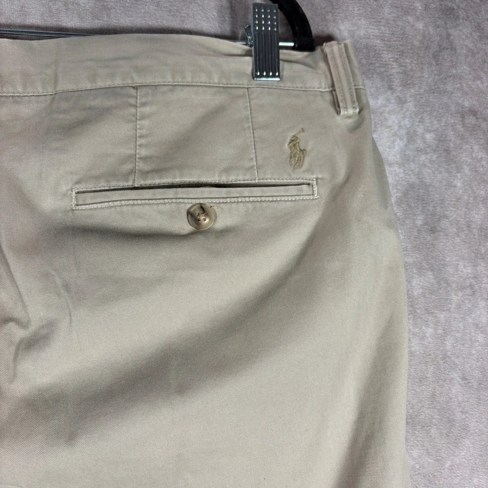Polo Ralph Lauren Pants Mens 34x30 Tan Stretch Straight Fit Chino Khaki Preppy